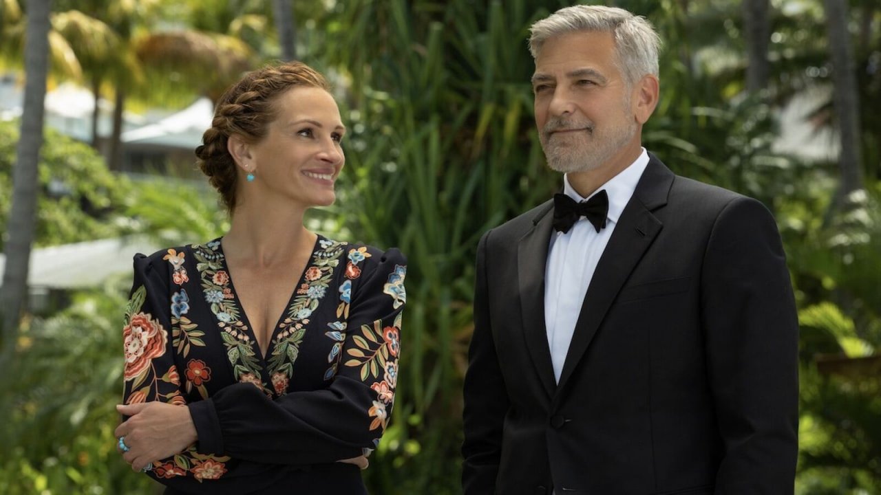 Julia Roberts e George Clooney sul set