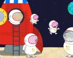 Peppa Pig è volata nello spazio per l’eclissi solare: un viaggio “verso l’infinito e oltre”