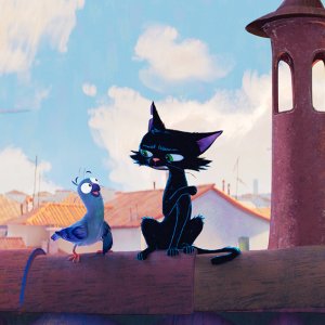 Gatto con il suo amico Saverio in una immagine del film